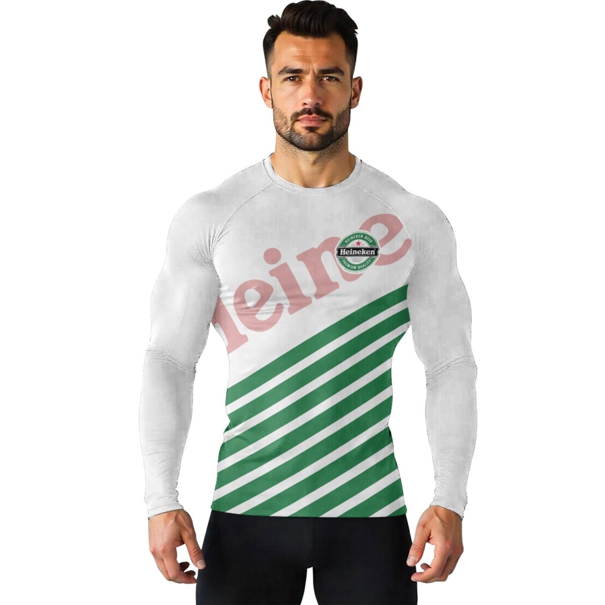Heineken Diagonal Stripe Rash Guard - VinoVogue.com