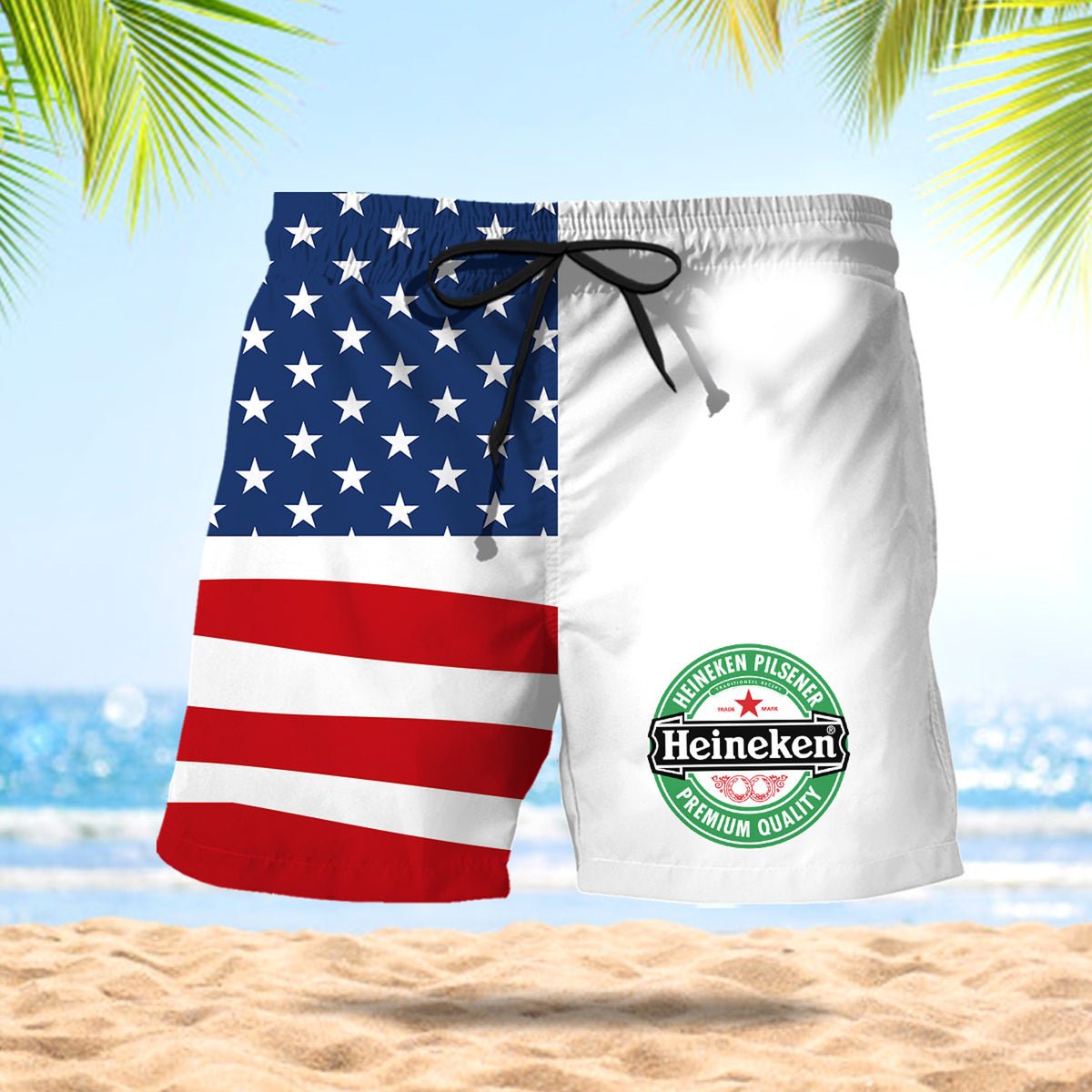 Heineken American Flag Swim Trunks - VinoVogue.com