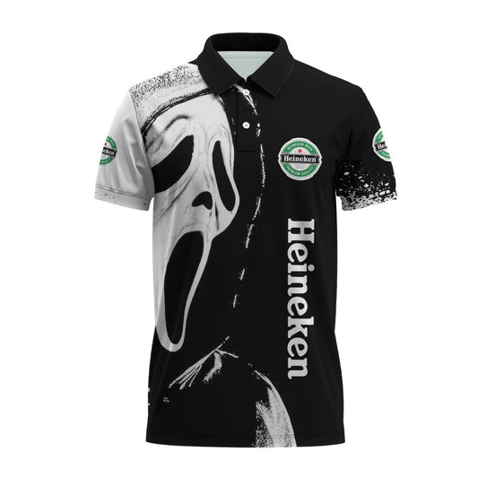 Heineken Ghostface Scream Polo Shirt - VinoVogue.com