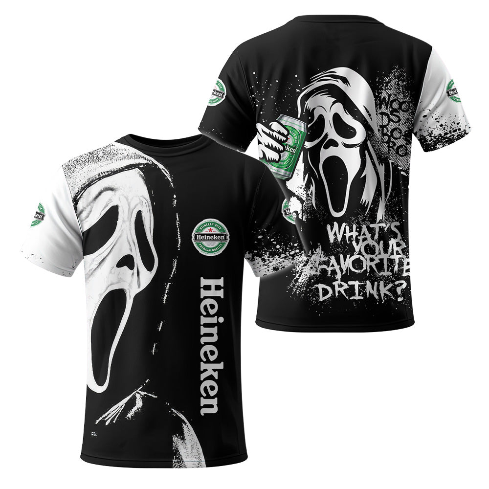 Heineken Ghostface Scream T-Shirt - VinoVogue.com