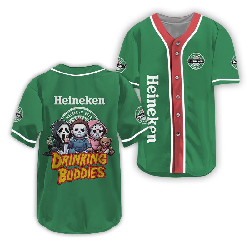 Heineken Halloween Drinking Buddies Baseball Jersey - VinoVogue.com