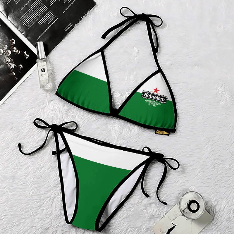 Heineken Stripes Triangle Beach Bikini - VinoVogue.com