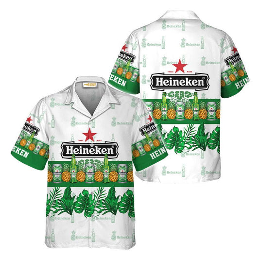 Heineken With Pineapple Hawaiian Shirt - VinoVogue.com