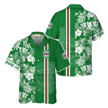 Personalized Heineken Floral Aloha Hawaiian Shirt - VinoVogue.com