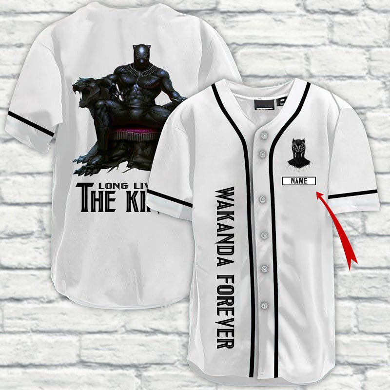 Personalized Black Panther Baseball Jersey - VinoVogue.com