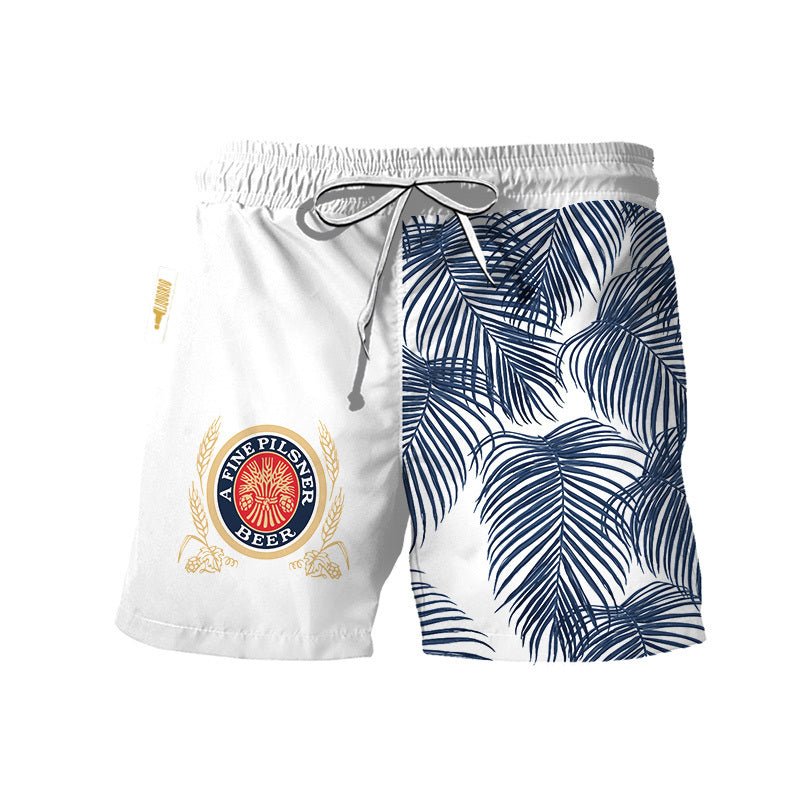 Miller Lite Tropical Fern Swim Trunks - VinoVogue.com