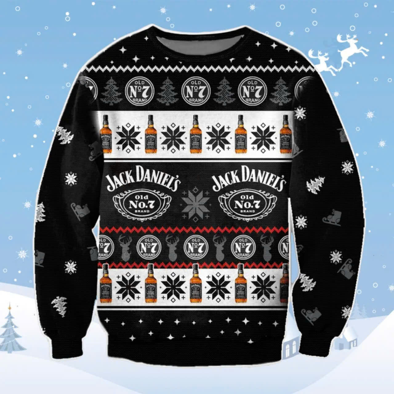 Jack Daniel Christmas Ugly Sweater