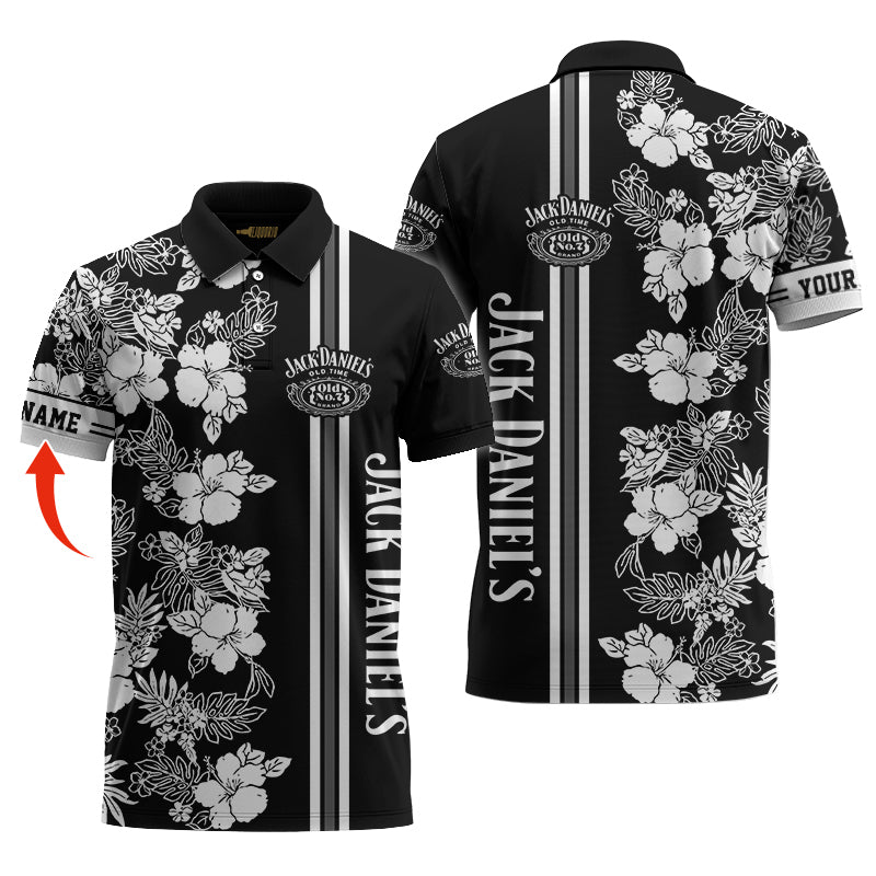 Personalized Jack Daniel's Collab Flower Polo Shirt
