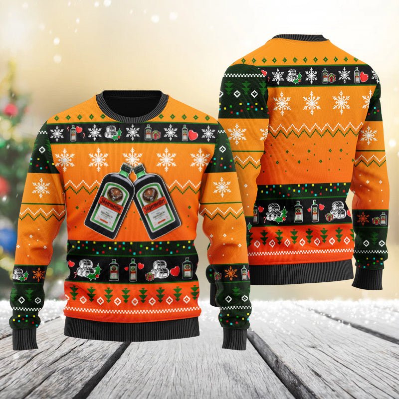 Jagermeister Snowflakes Ugly Sweater - VinoVogue.com