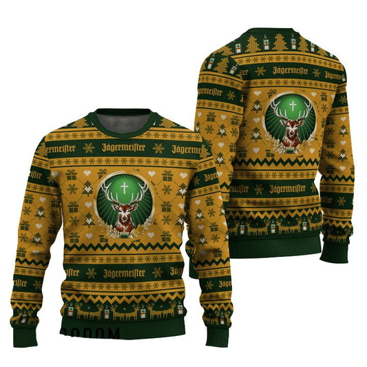 Jagermeister Snowing Christmas Ugly Sweater - VinoVogue.com