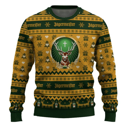 Jagermeister Snowing Christmas Ugly Sweater - VinoVogue.com