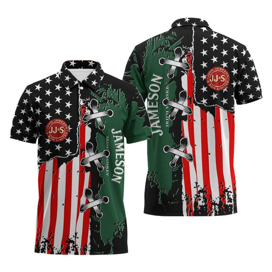 Jameson Patriotic Grunge Flag Polo Shirt - VinoVogue.com