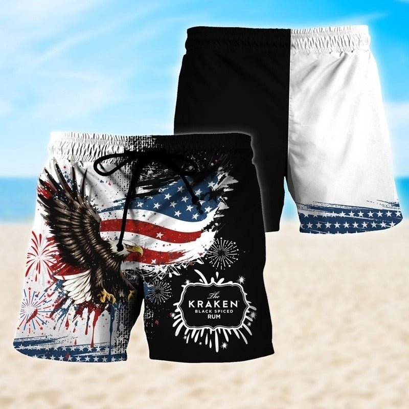 Kraken Rum Eagle of Freedom Swim Trunks - VinoVogue.com