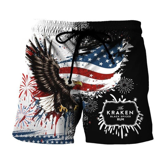 Kraken Rum Eagle of Freedom Swim Trunks - VinoVogue.com