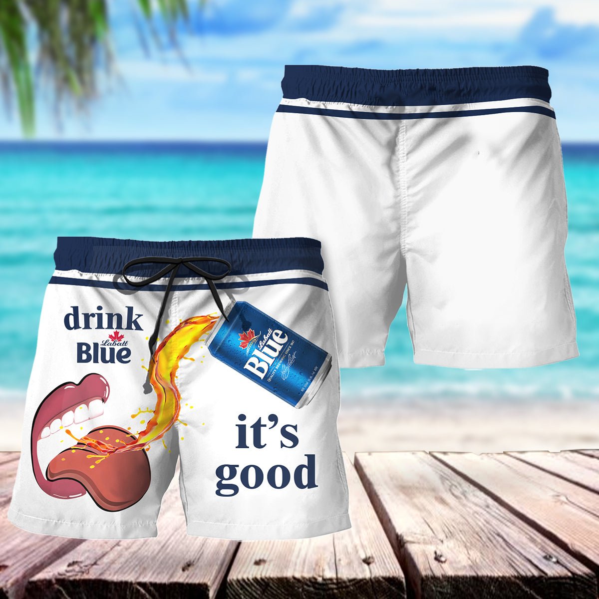 Drink Labatt Blue It's Good Swim Trunks - VinoVogue.com