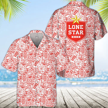 Lone Star Summer Doodle Art Hawaiian Shirt - VinoVogue.com