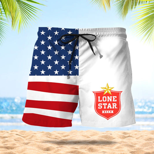 Lone Star American Flag Swim Trunks - VinoVogue.com