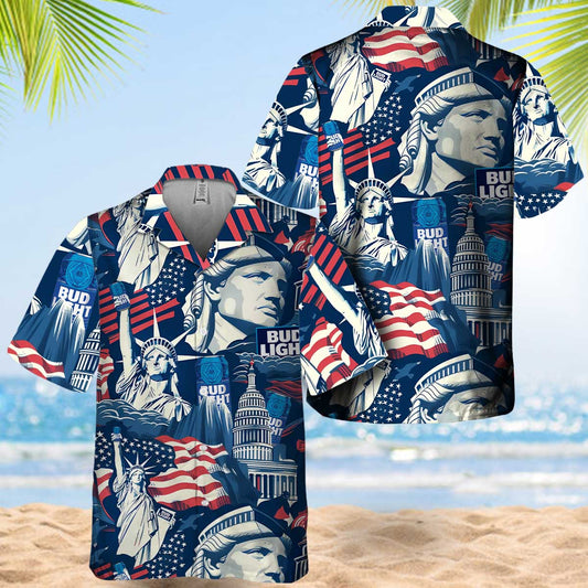 American Liberties Holding Bud Light Hawaiian Shirt - VinoVogue.com