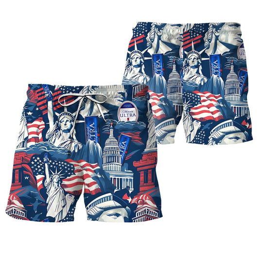 American Liberties Holding Michelob Ultra Swim Trunks - VinoVogue.com