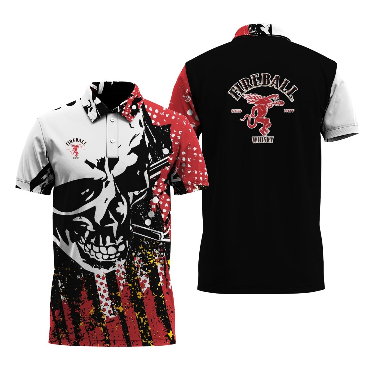 Fireball Skull Legend Polo Shirt - VinoVogue.com