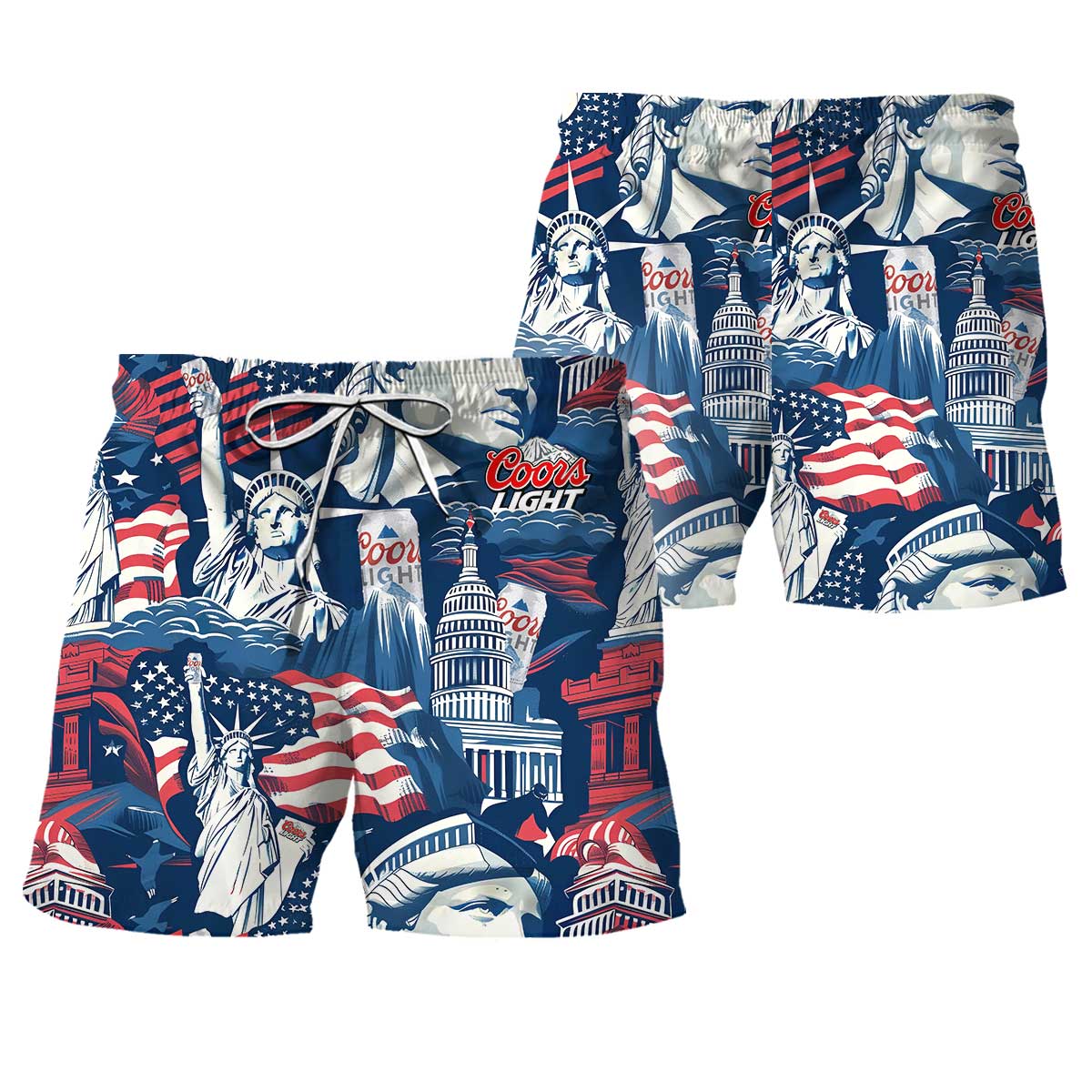 American Liberties Holding Coors Light Swim Trunks - VinoVogue.com