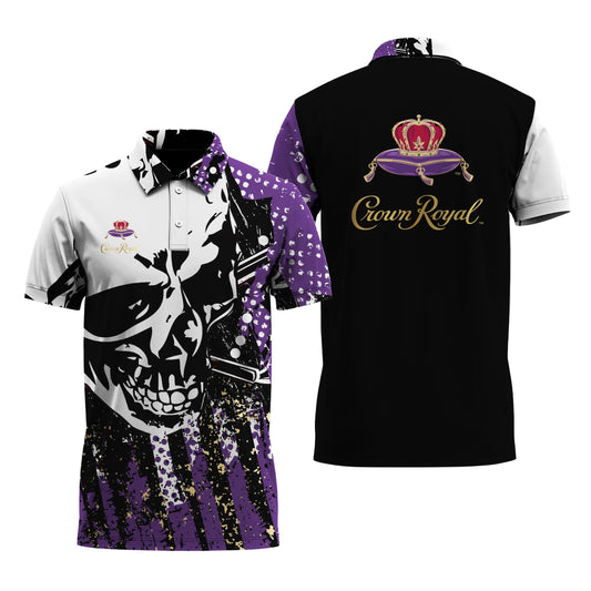 Crown Royal Guns And Skulls Polo Shirt
