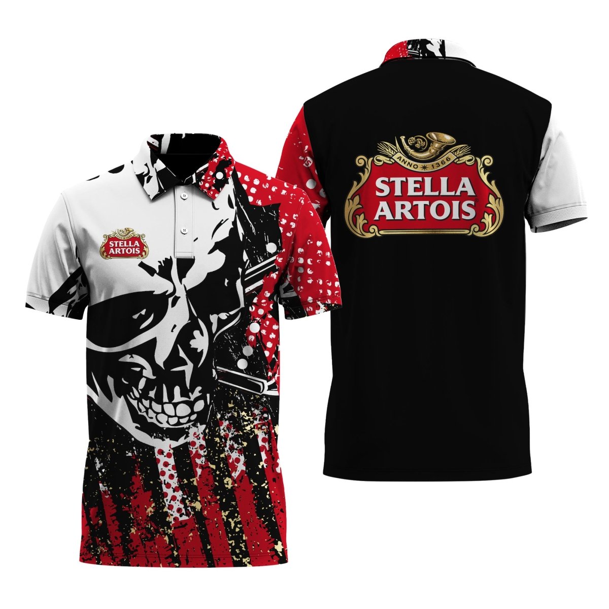 Stella Artois Skull Legend Polo Shirt - VinoVogue.com