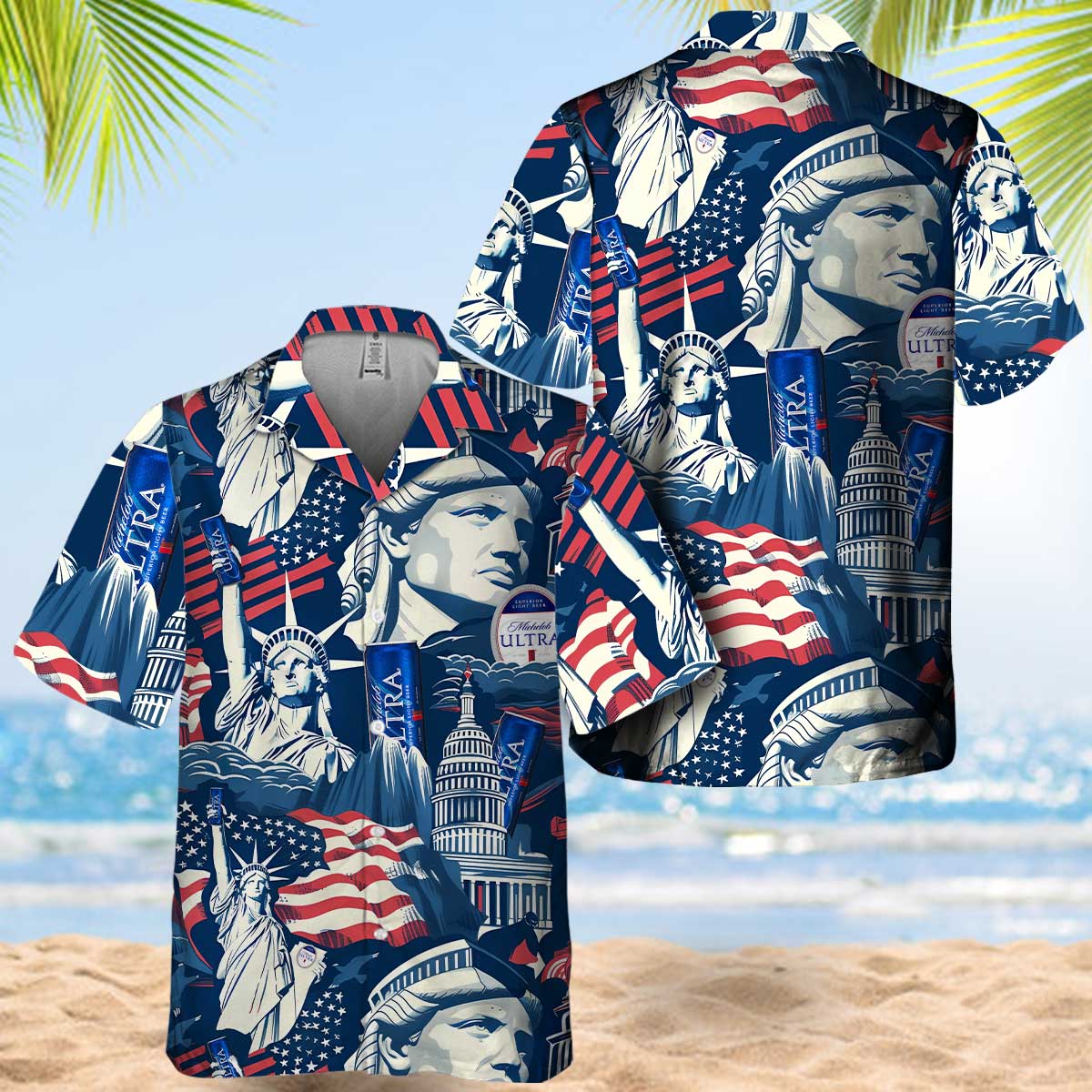 American Liberties Holding Michelob Ultra Hawaiian Shirt - VinoVogue.com