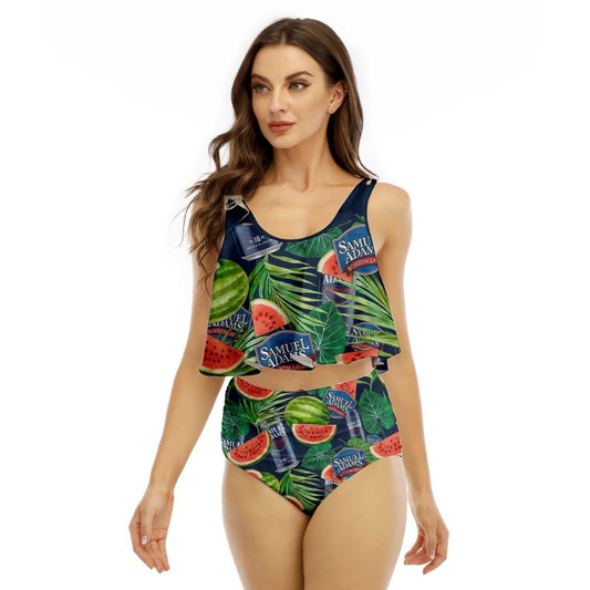 Samuel Adams Watermelon Ruffled Vest Swimsuit - VinoVogue.com