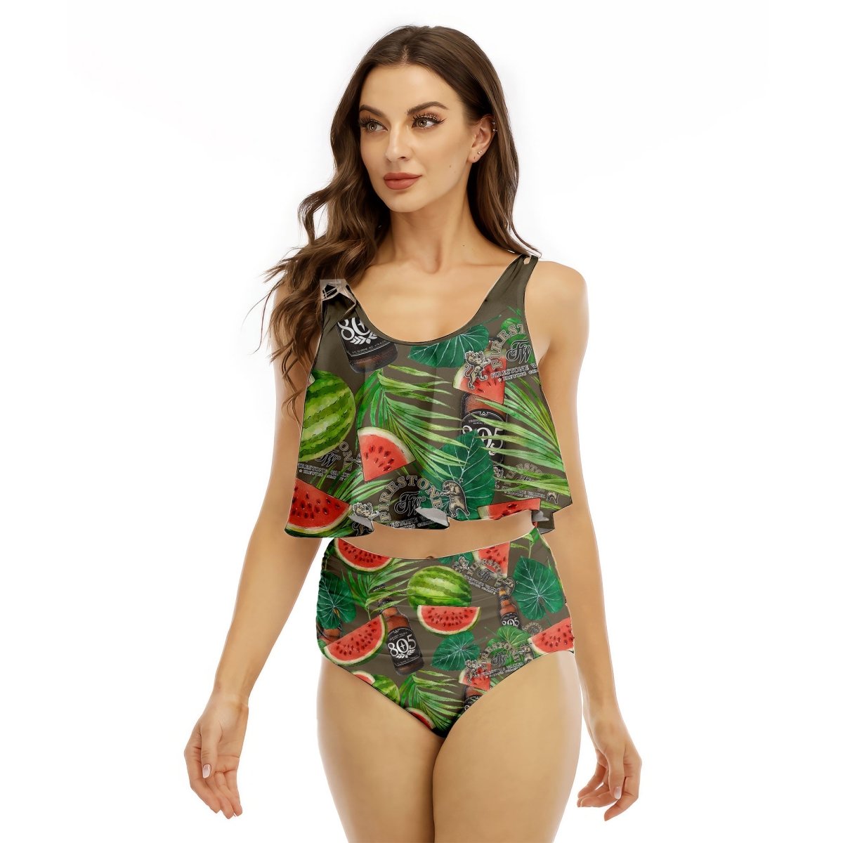 Firestone Walker Watermelon Ruffled Vest Swimsuit - VinoVogue.com