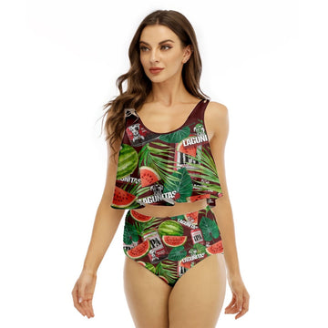 Lagunitas Watermelon Ruffled Vest Swimsuit - VinoVogue.com