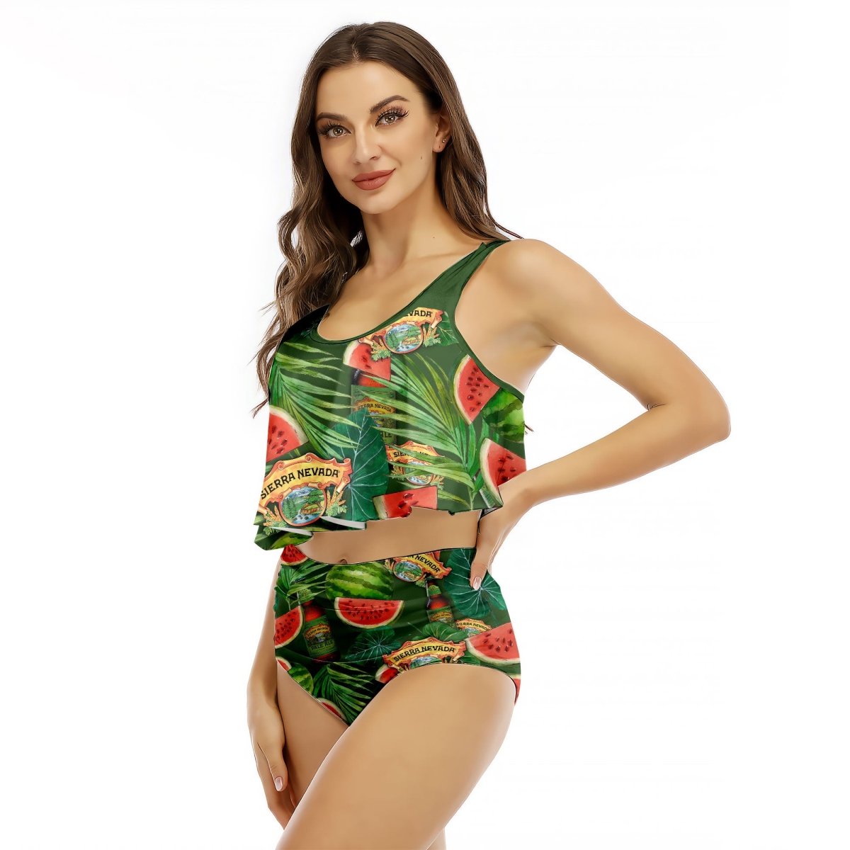 Sierra Nevada Watermelon Ruffled Vest Swimsuit - VinoVogue.com