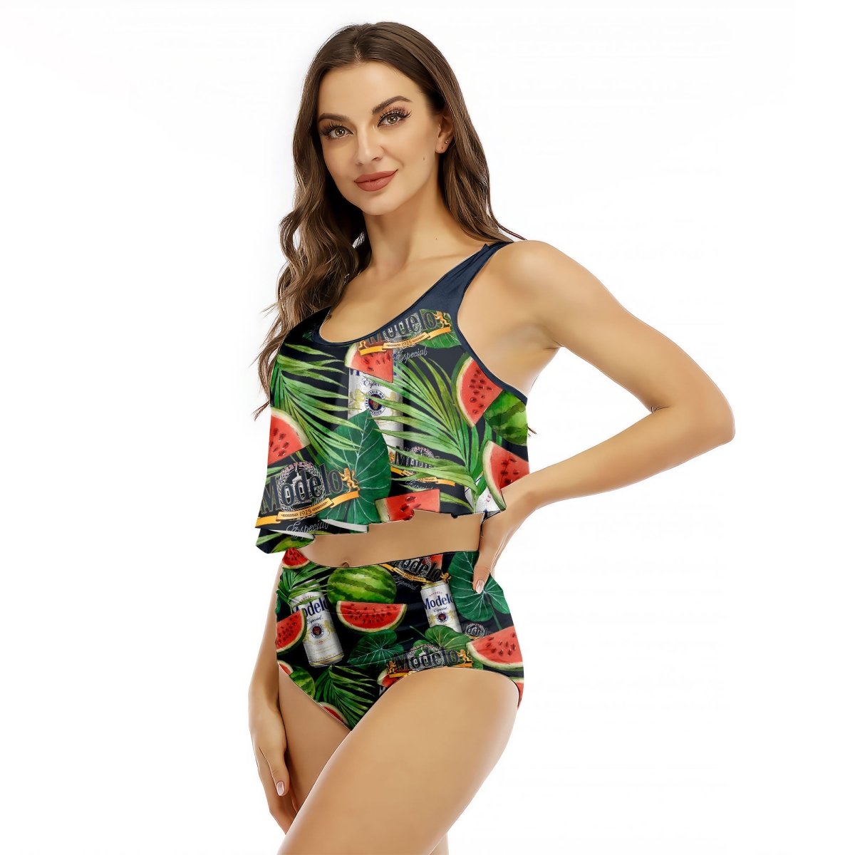 Modelo Watermelon Ruffled Vest Swimsuit - VinoVogue.com