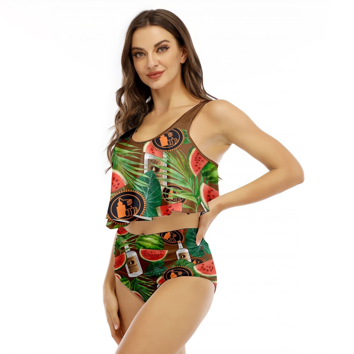 Tito's Watermelon Ruffled Vest Swimsuit - VinoVogue.com