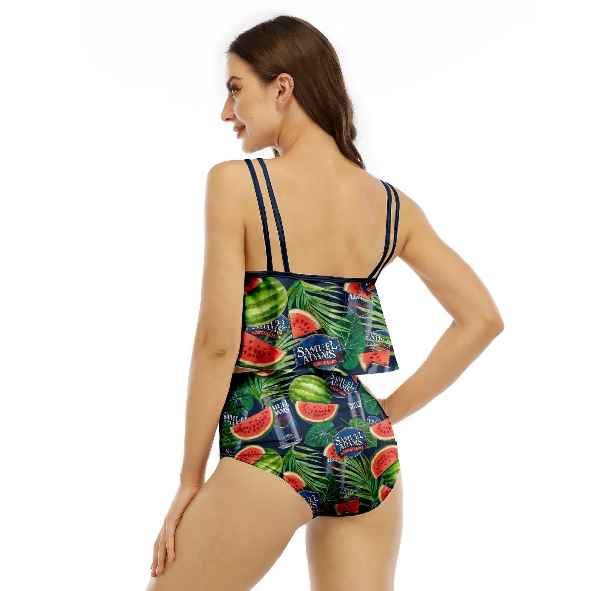 Samuel Adams Watermelon Ruffled Vest Swimsuit - VinoVogue.com