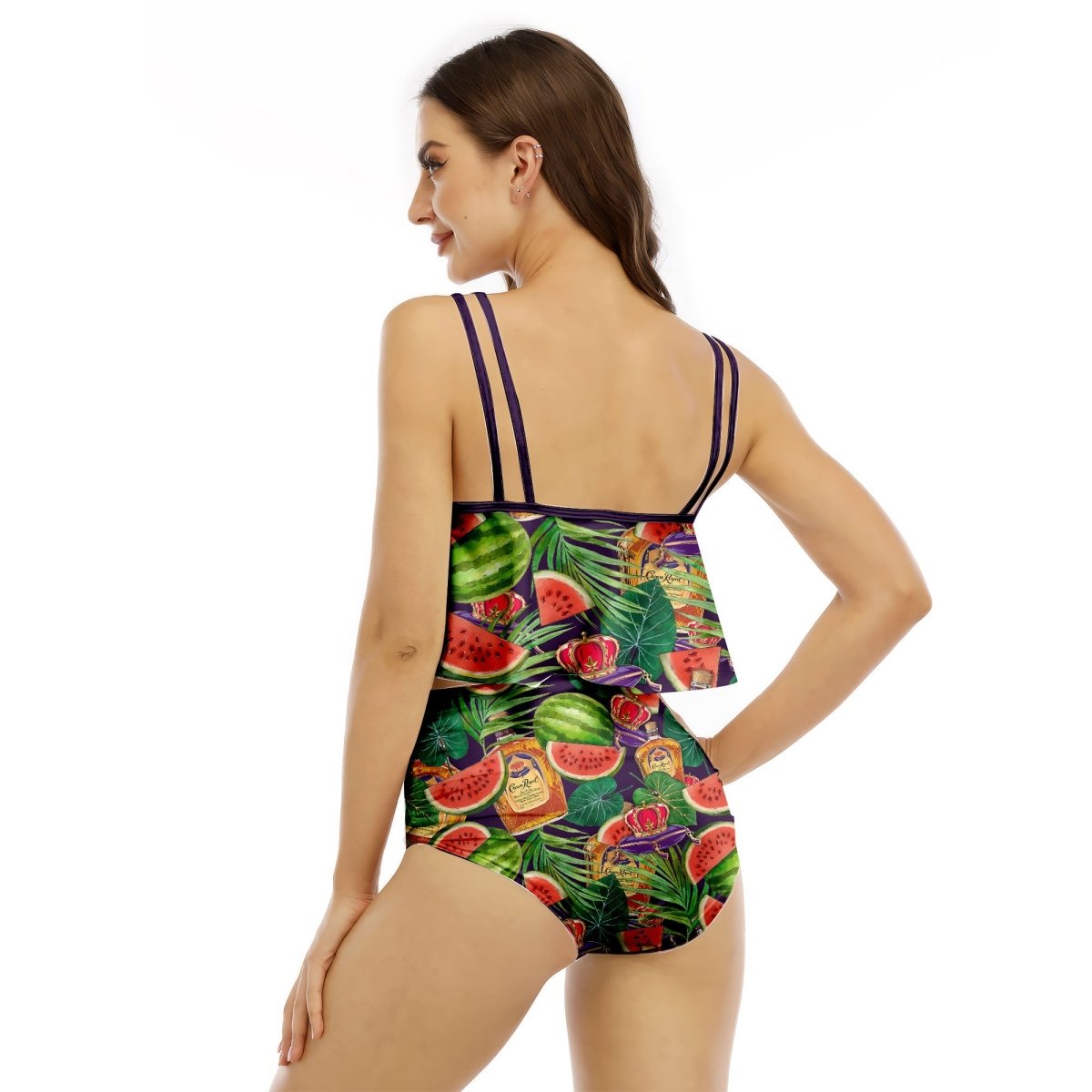 Crown Royal Watermelon Ruffled Vest Swimsuit - VinoVogue.com