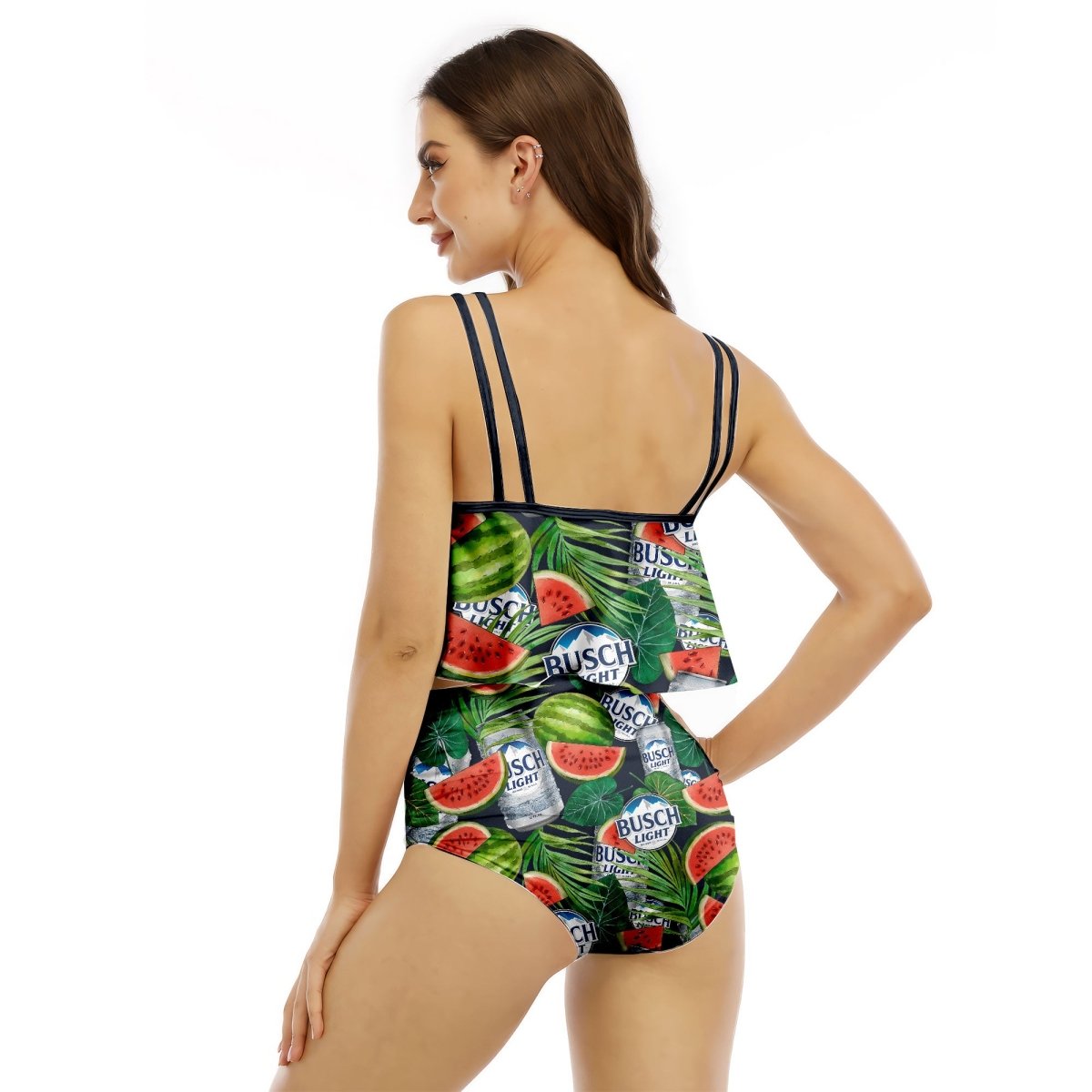 Busch Light Watermelon Ruffled Vest Swimsuit - VinoVogue.com