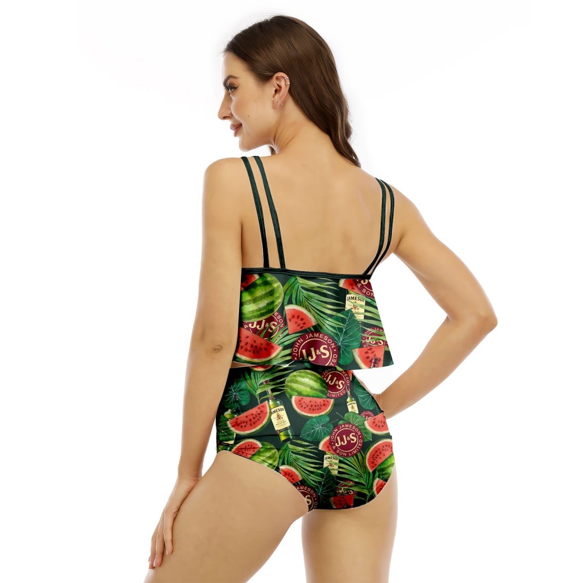 Jameson Watermelon Ruffled Vest Swimsuit - VinoVogue.com