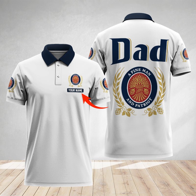 Personalized Father Day With Miller Lite Polo Shirt - VinoVogue.com