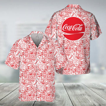 Cocacola Summer Doodle Art Hawaiian Shirt - VinoVogue.com