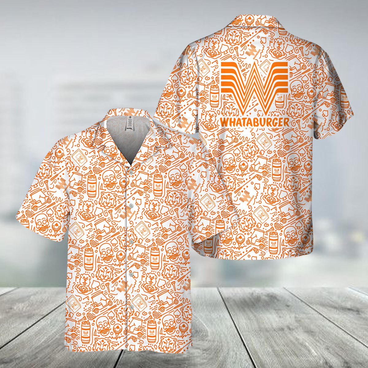 Whataburger Summer Doodle Art Hawaiian Shirt | Summer Shirt