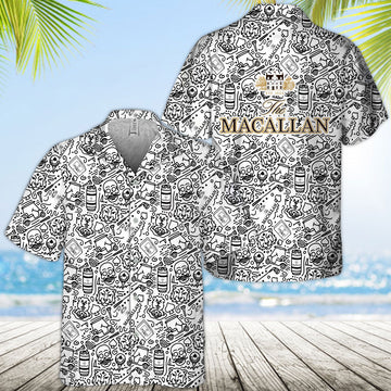 Macallan Summer Sticker Drawing Hawaiian ShirtMacallan Summer Doodle Art Hawaiian Shirt