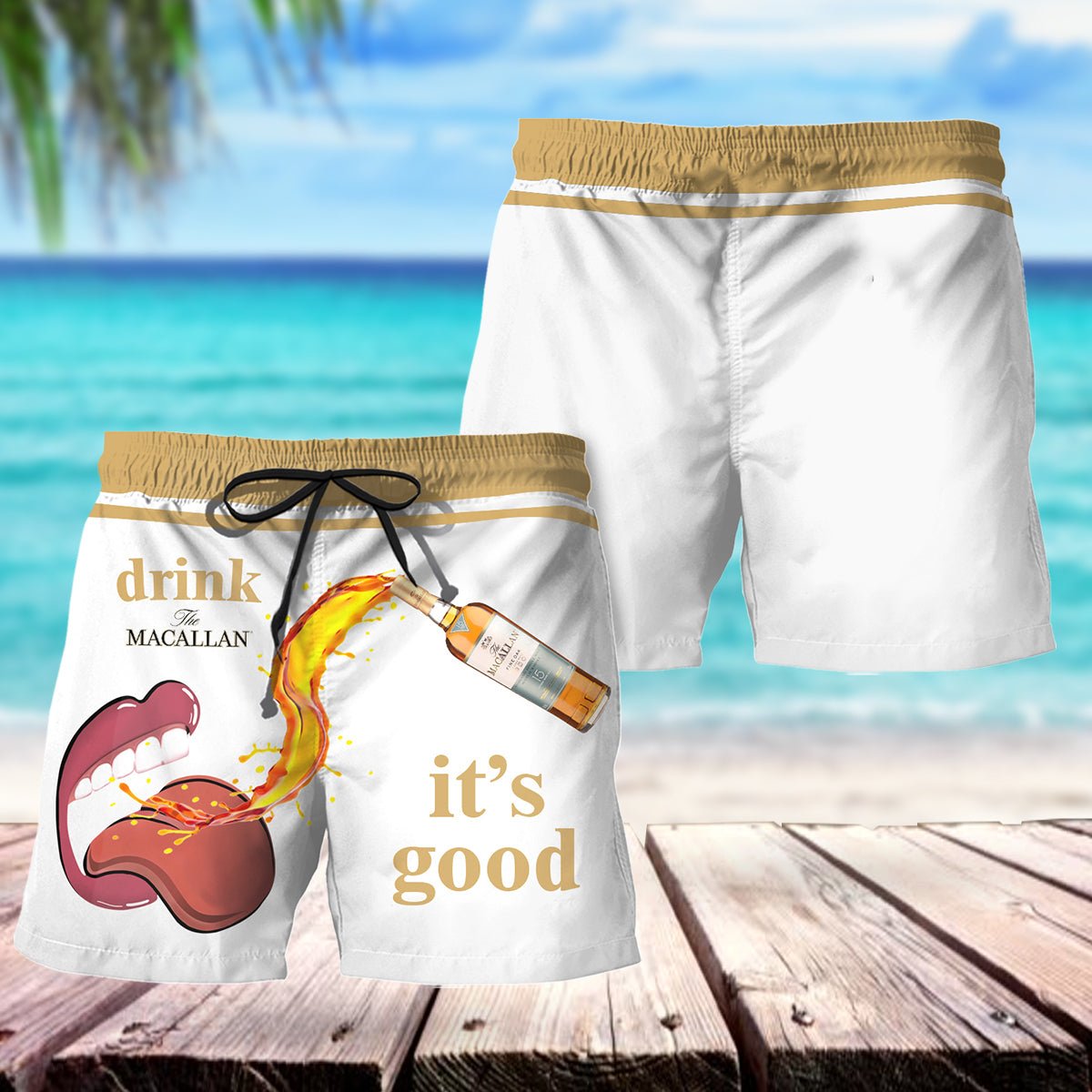 Drink Macallan It's Good Swim Trunks - VinoVogue.com