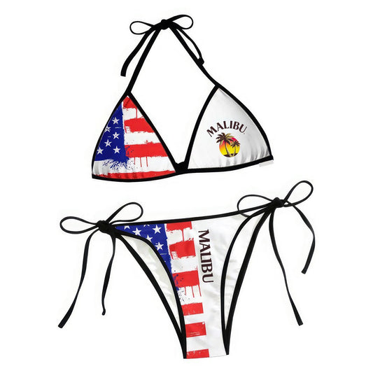 Malibu American Flag Triangle Beach Bikini - VinoVogue.com