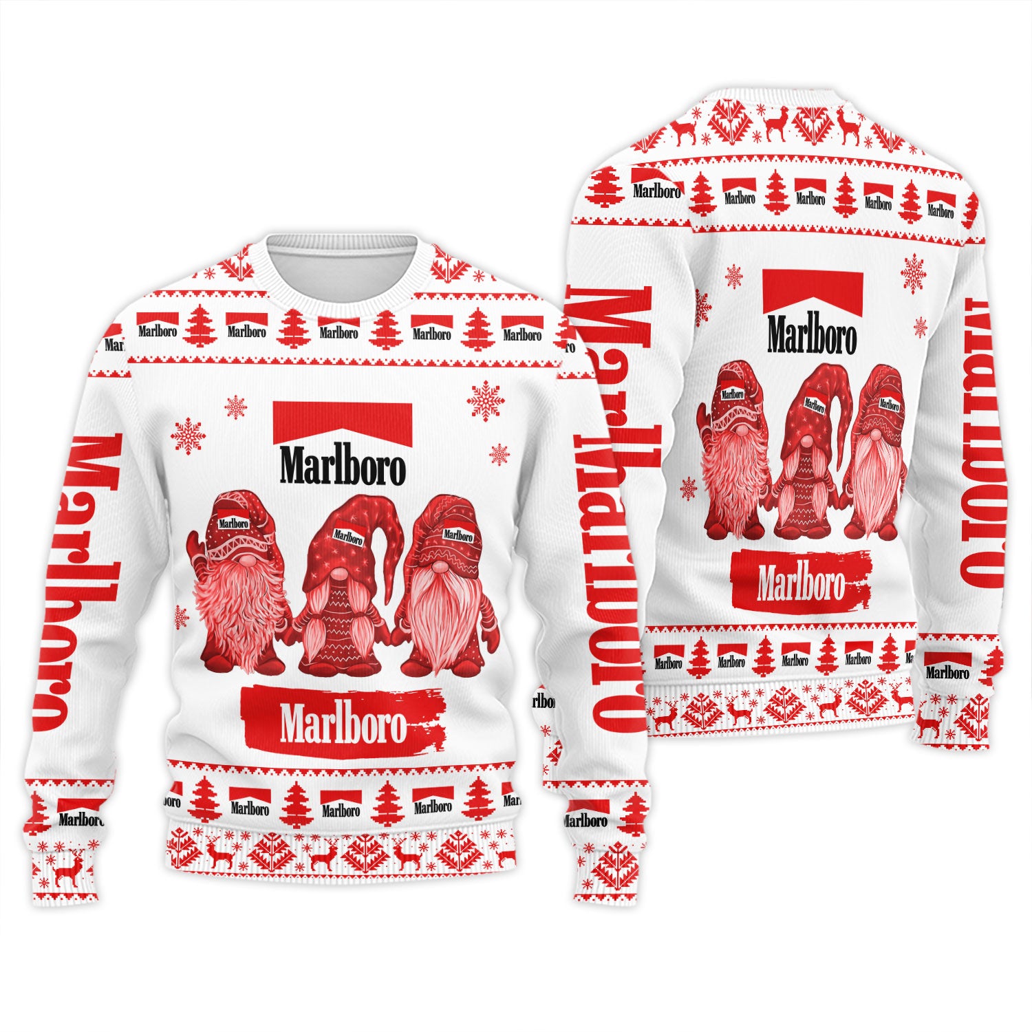 Marlboro Christmas Gnomies Ugly Sweater