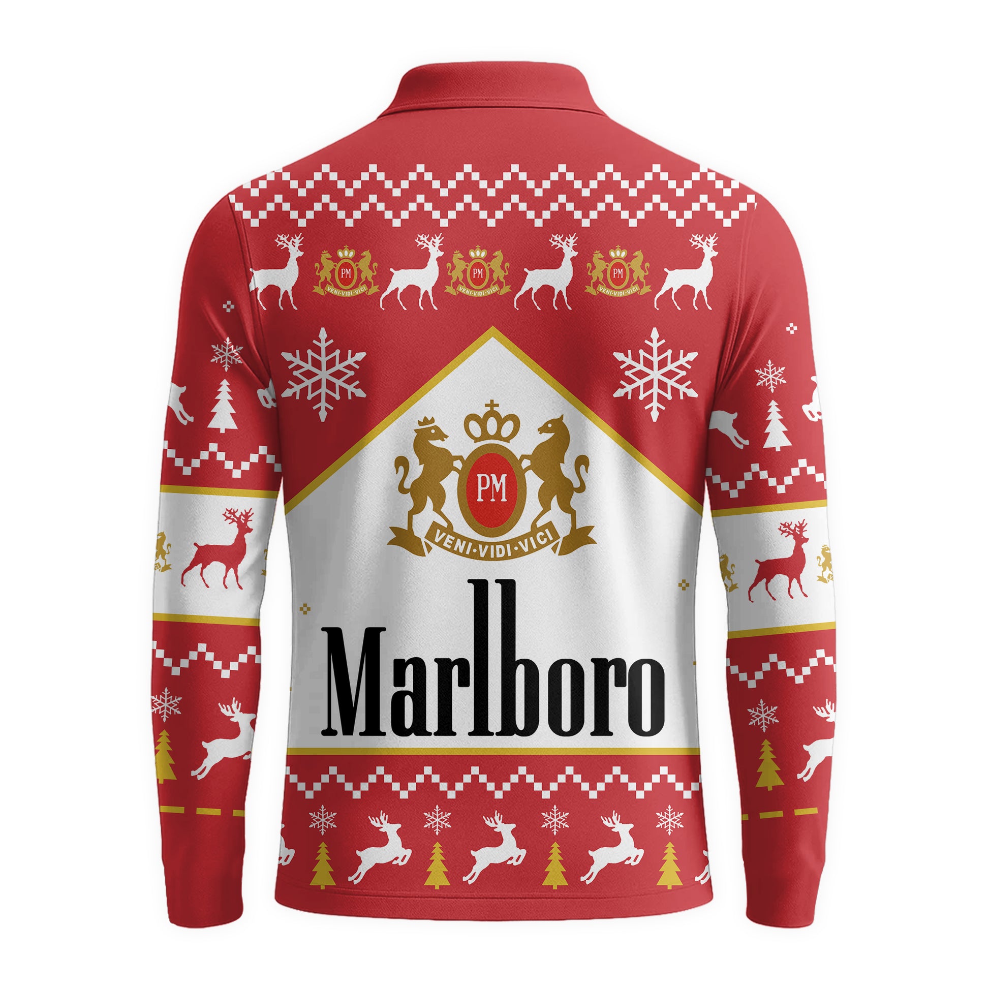 Marlboro Christmas Long Sleeve Polo Shirt