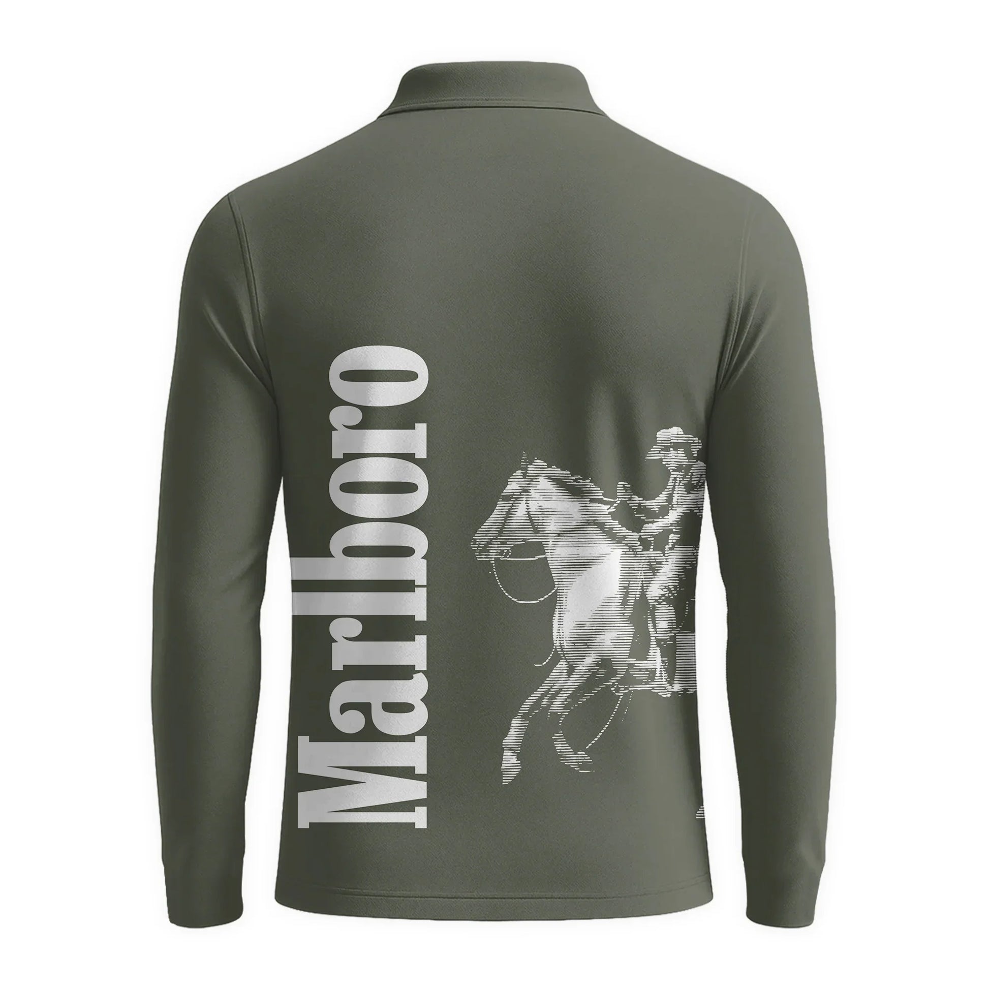 Marlboro Cowboy Golf Long Sleeve Polo Shirt