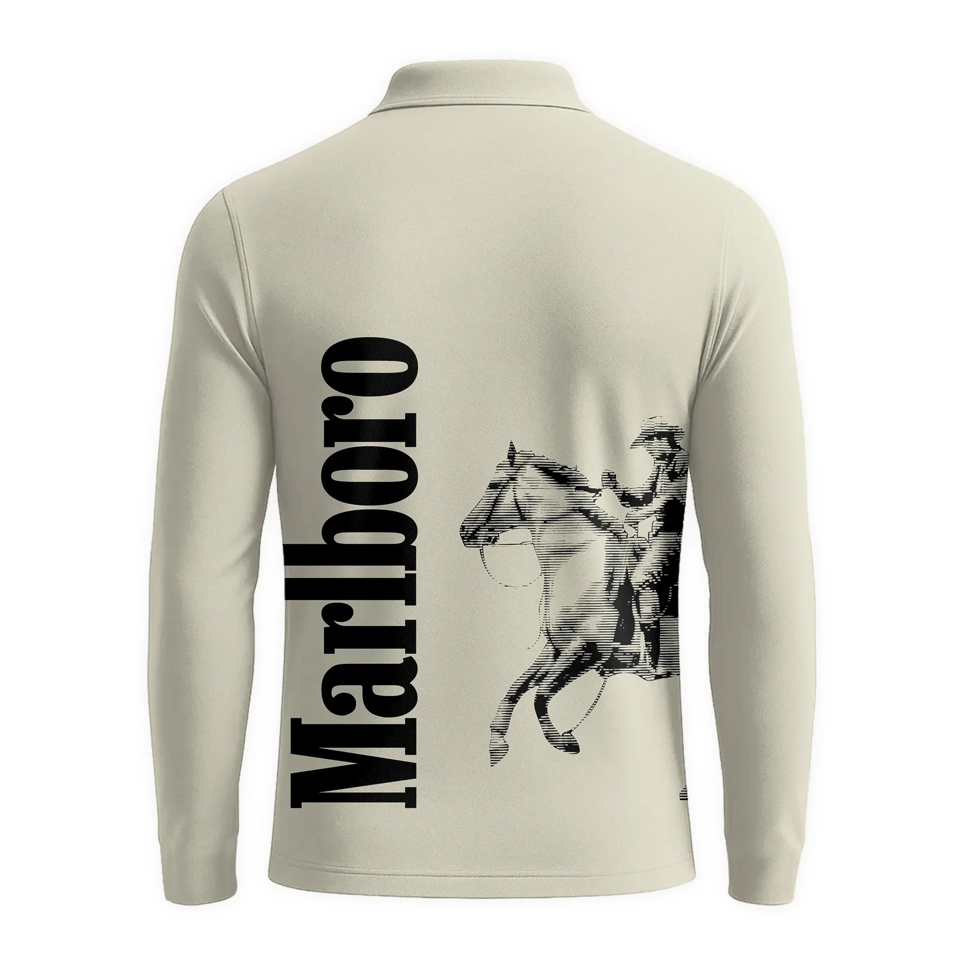 Marlboro Cowboy Golf Long Sleeve Polo Shirt