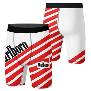 Marlboro Diagonal Stripe Compression Shorts - VinoVogue.com