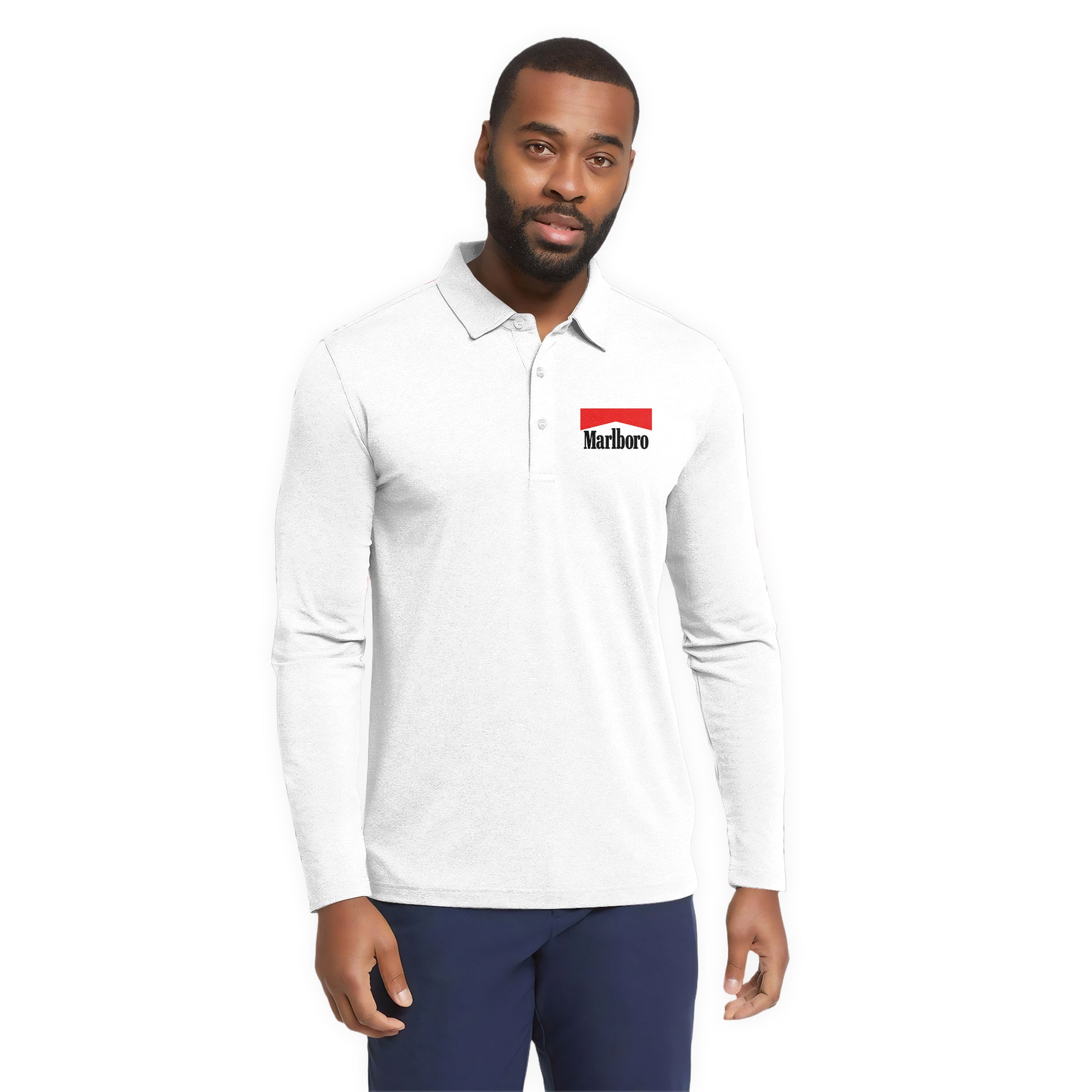 Marlboro Long Sleeve Polo Shirt